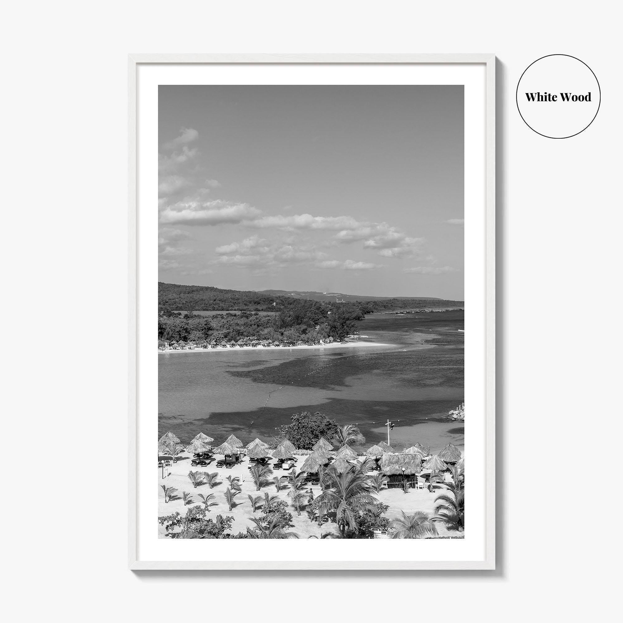 Runaway Bay Black and White Fine Art Photo Print, Jamaica Ocho Rios Poster