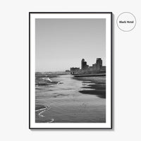 South Padre Island Black and White Fine Art Photo Print, Texas Shoreline Hotels Poster