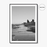 South Padre Island Black and White Fine Art Photo Print, Texas Shoreline Hotels Poster