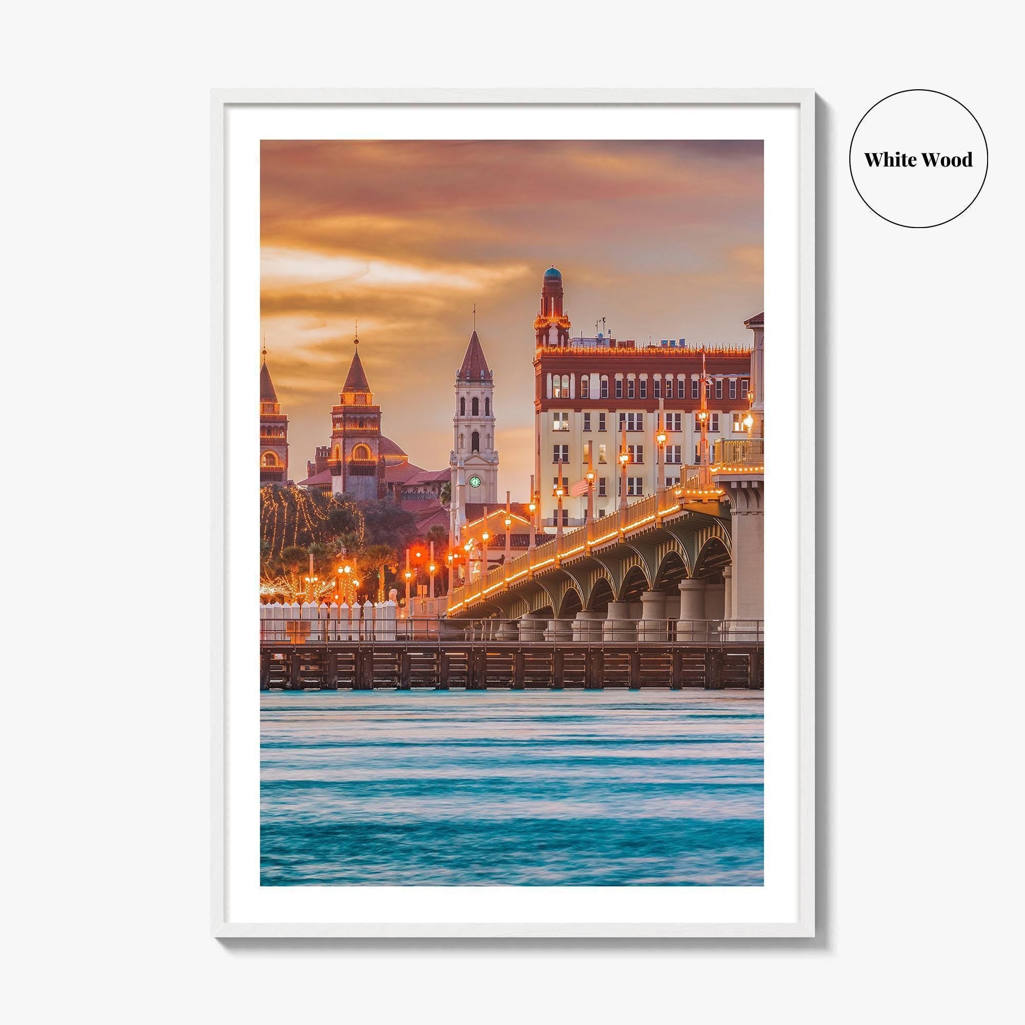 St Augustine Skyline Fine Art Photo Print, Florida, Bridge of Lions, Wall Poster