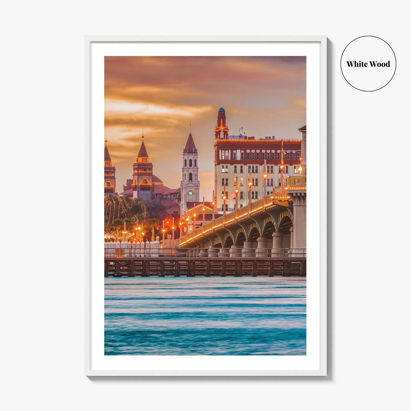 St Augustine Skyline Fine Art Photo Print, Florida, Bridge of Lions, Wall Poster