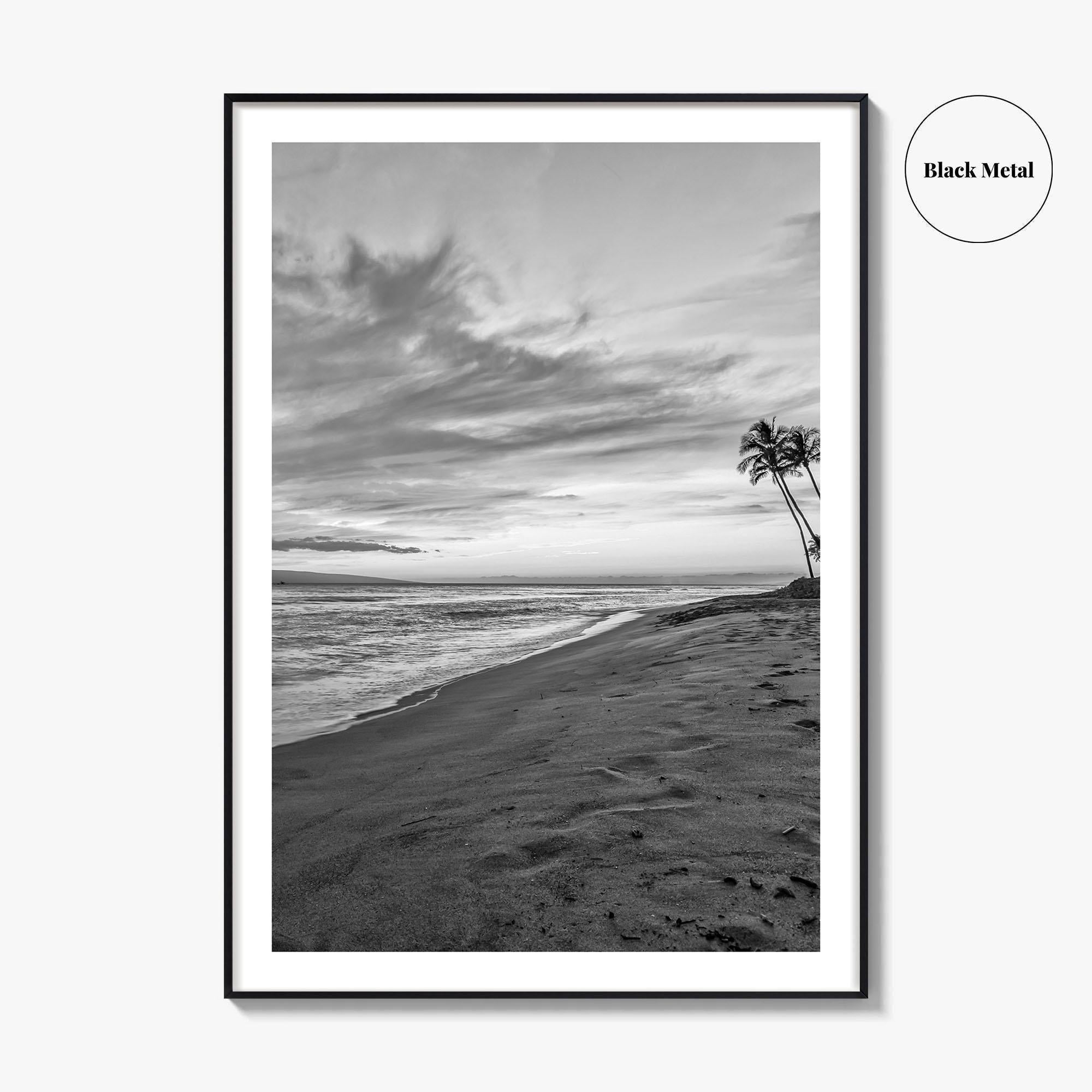 Maui Black and White Fine Art Photo Print, Kaanapali Lahaina Hawaii Poster