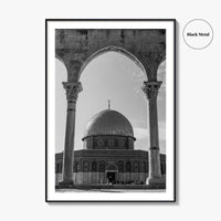 Jerusalem Black and White Fine Art Photo Print, Dome of the Rock Israel Poster