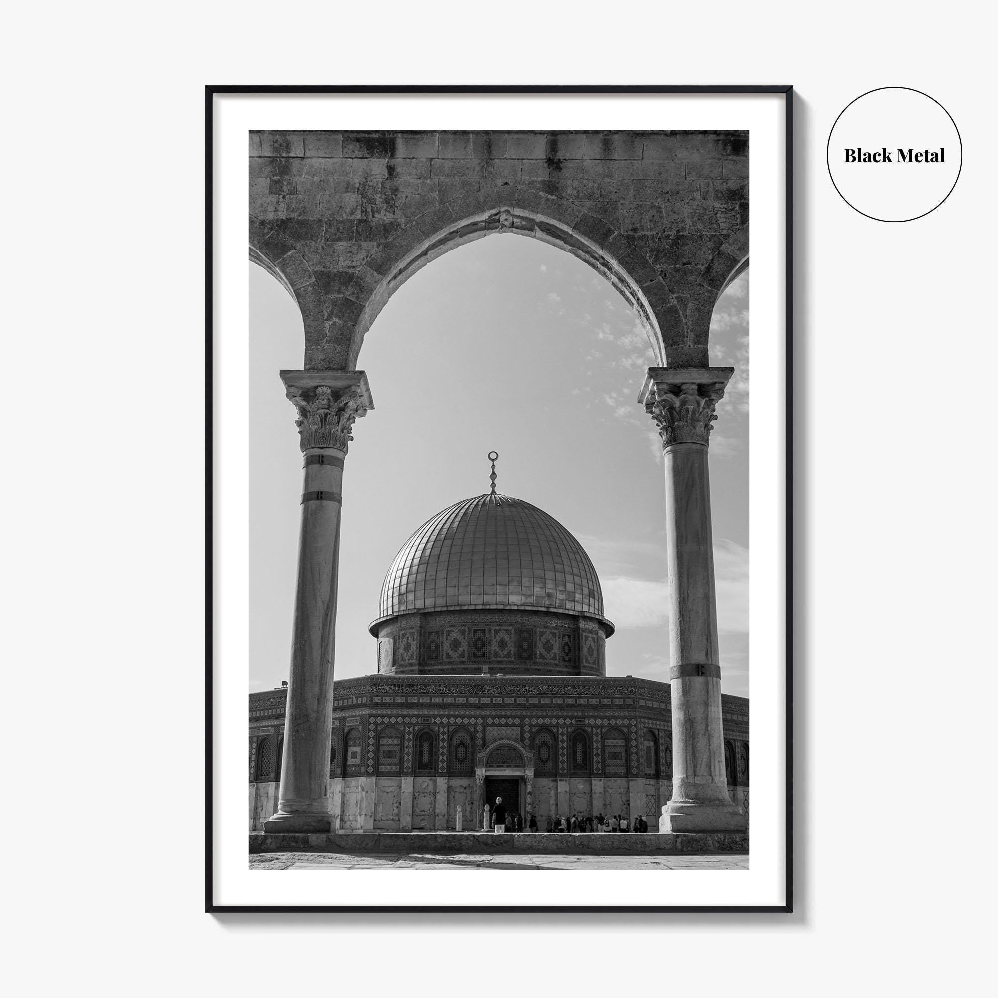 Jerusalem Black and White Fine Art Photo Print, Dome of the Rock Israel Poster