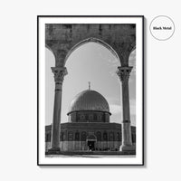 Jerusalem Black and White Fine Art Photo Print, Dome of the Rock Israel Poster