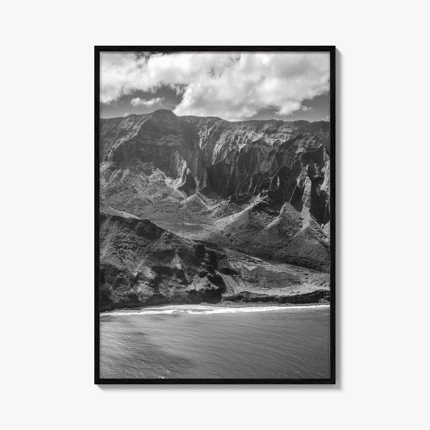 Na Pali Coast Black and White Fine Art Photo Print, Kauai Hawaii Poster