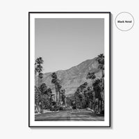 Palm Springs Skyline Black and White Fine Art Photo Print, Downtown California Poster