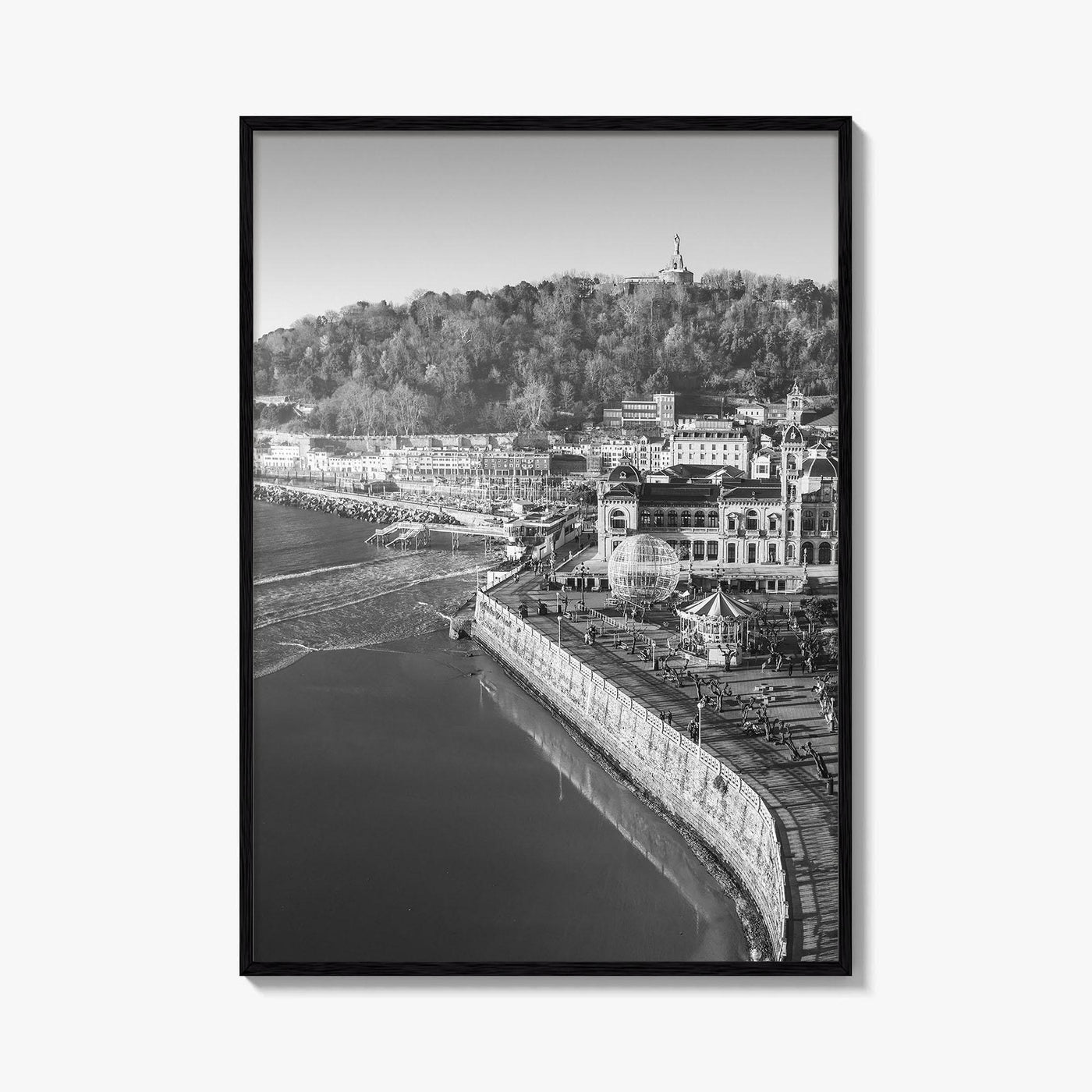 San Sebastian Black and White Fine Art Photo Print, Alderdi Eder Park Spain Poster