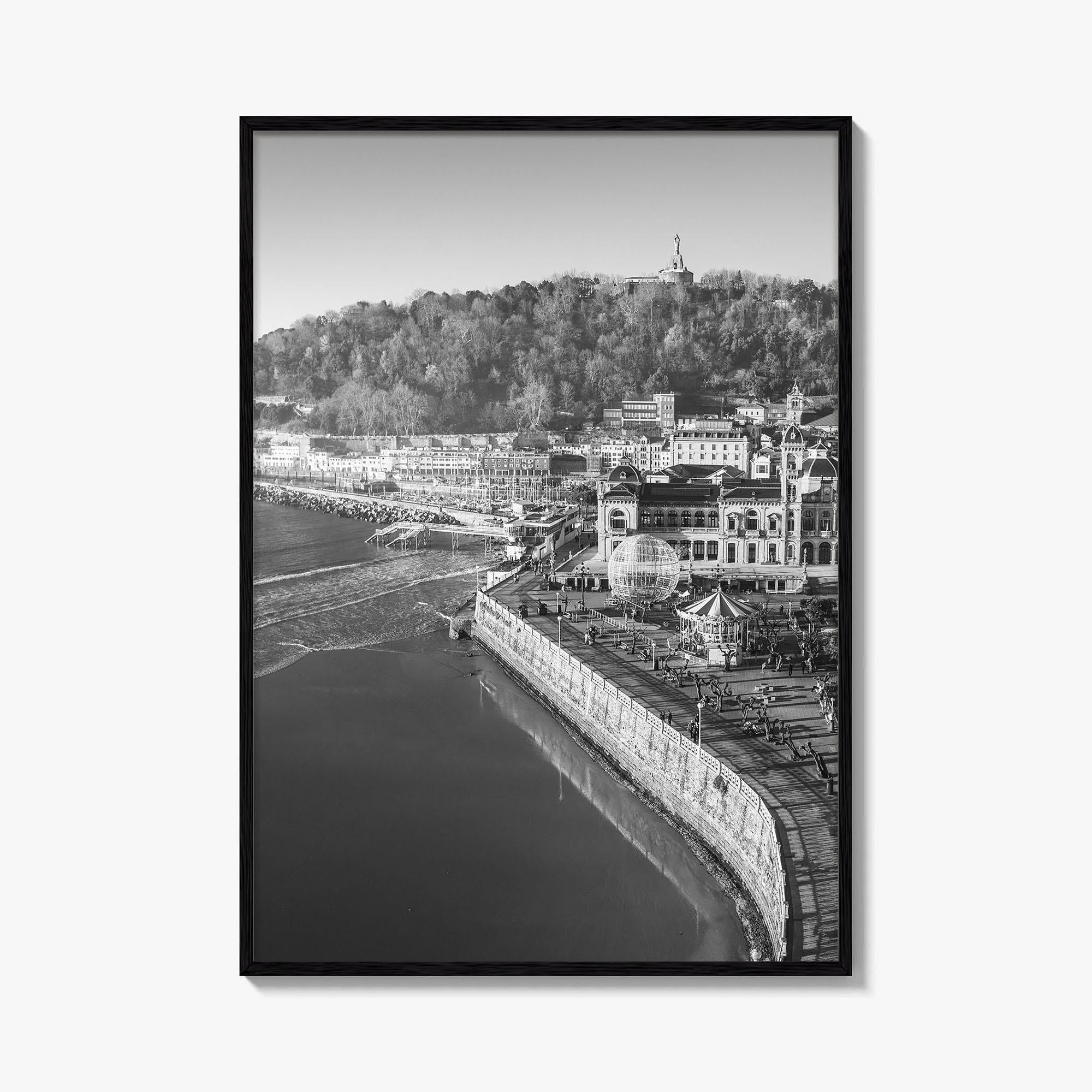 San Sebastian Black and White Fine Art Photo Print, Alderdi Eder Park Spain Poster