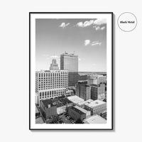 Winston-Salem Skyline Black and White Fine Art Photo Print, North Carolina Wall Decor, Poster