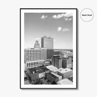 Winston-Salem Skyline Black and White Fine Art Photo Print, North Carolina Wall Decor, Poster
