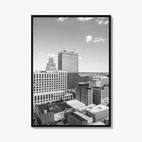 Winston-Salem Skyline Black and White Fine Art Photo Print, North Carolina Wall Decor, Poster
