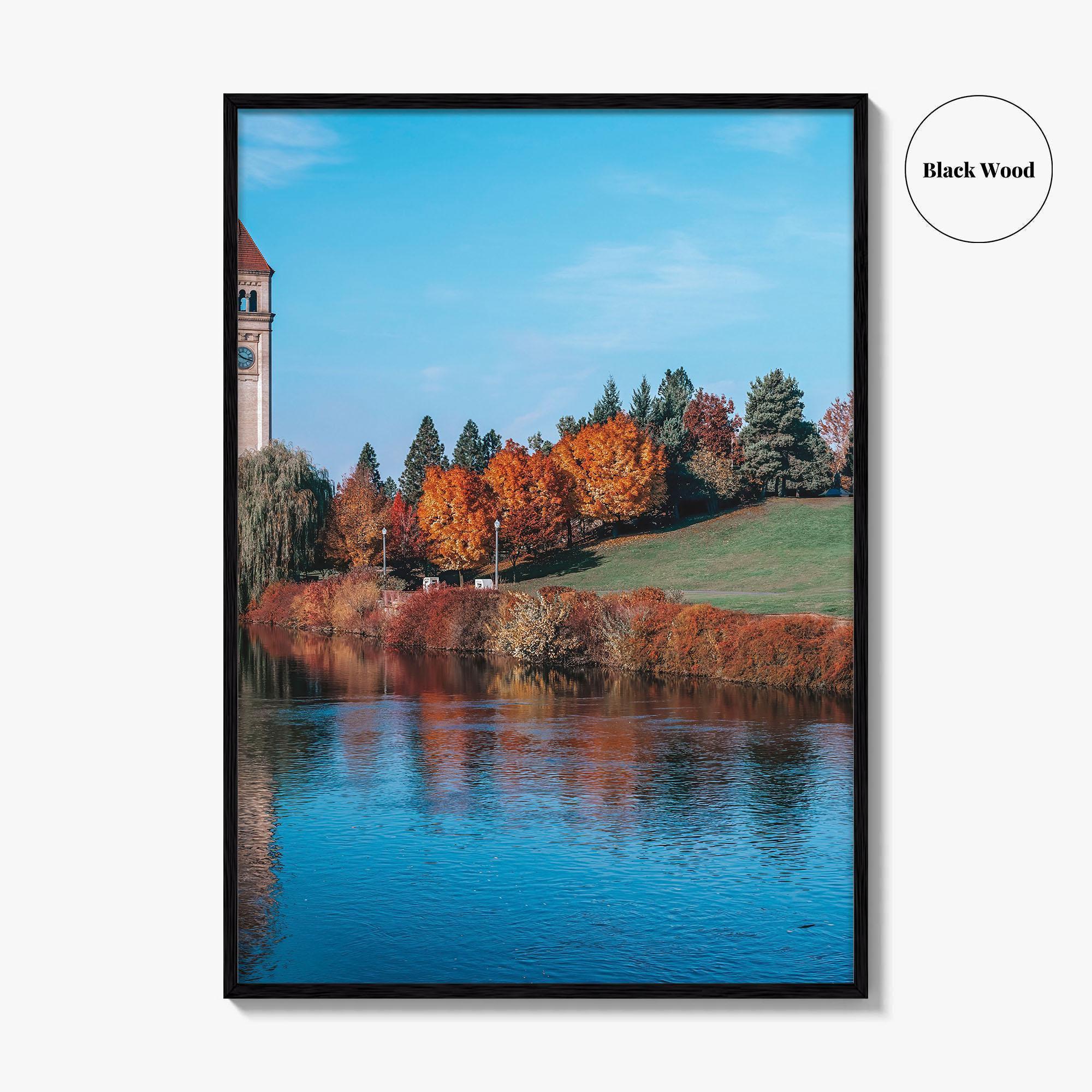 Spokane Fine Art Photo Print, Riverfront Park Clock Tower Spokane River Poster