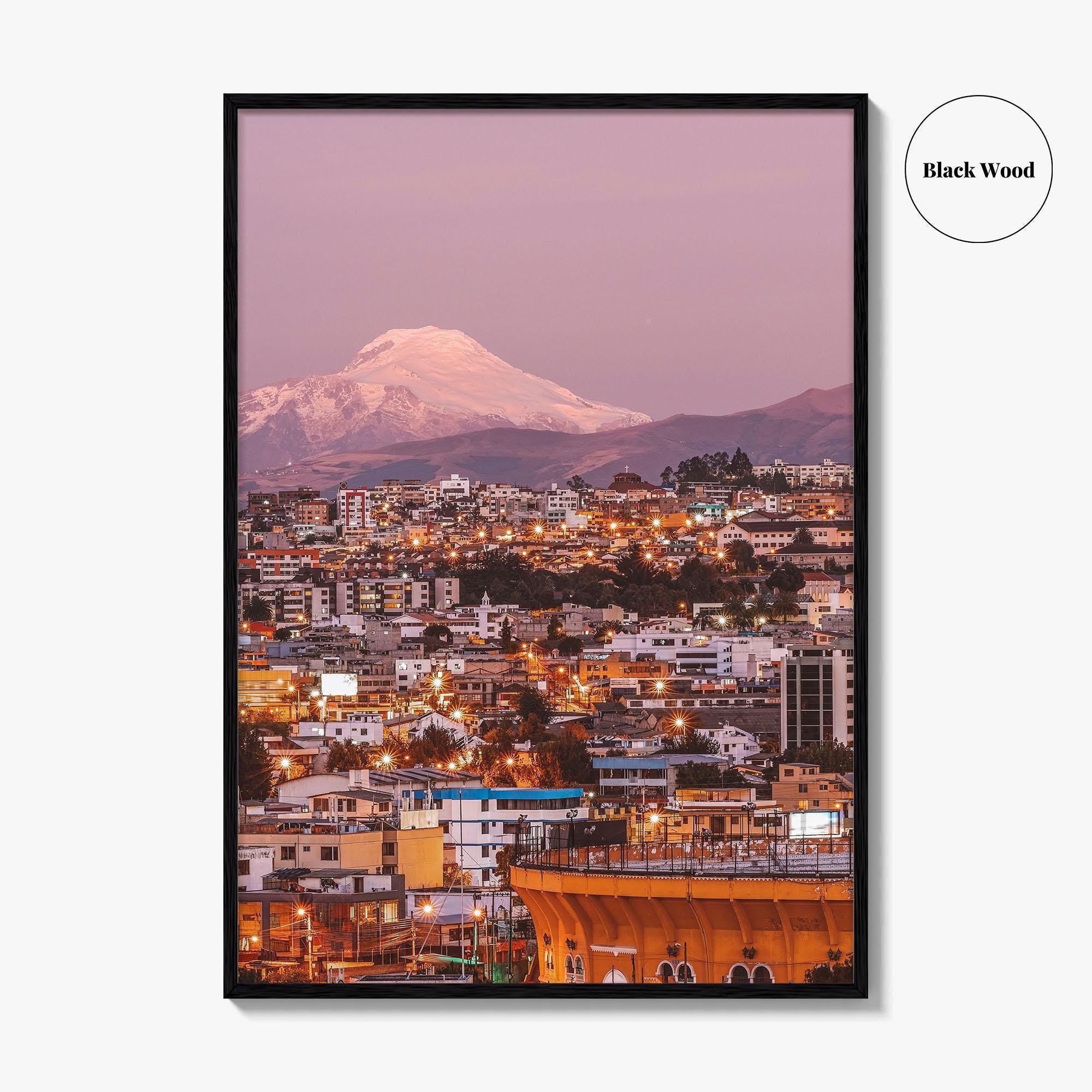 Quito Skyline Fine Art Photo Print, Ecuador, Cayambe Volcano, Wall Poster