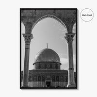 Jerusalem Black and White Fine Art Photo Print, Dome of the Rock Israel Poster
