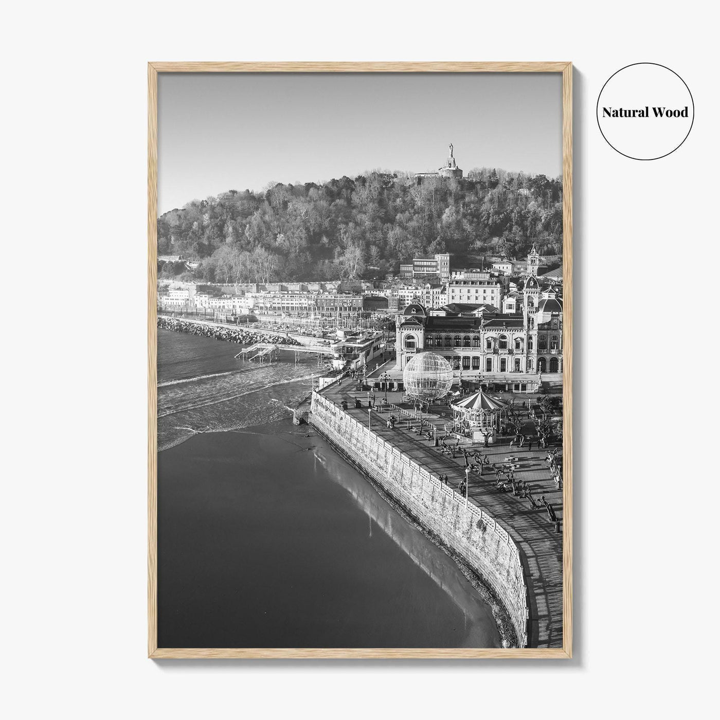 San Sebastian Black and White Fine Art Photo Print, Alderdi Eder Park Spain Poster