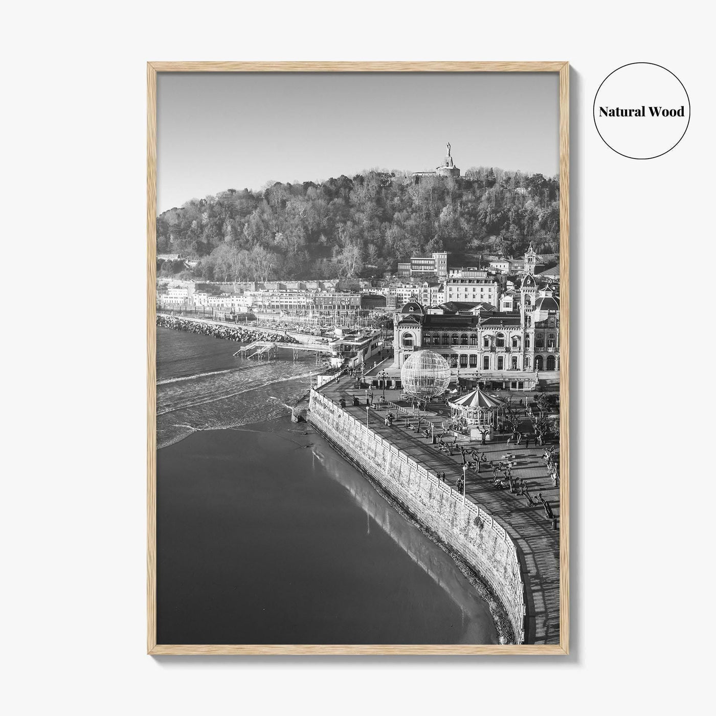 San Sebastian Black and White Fine Art Photo Print, Alderdi Eder Park Spain Poster