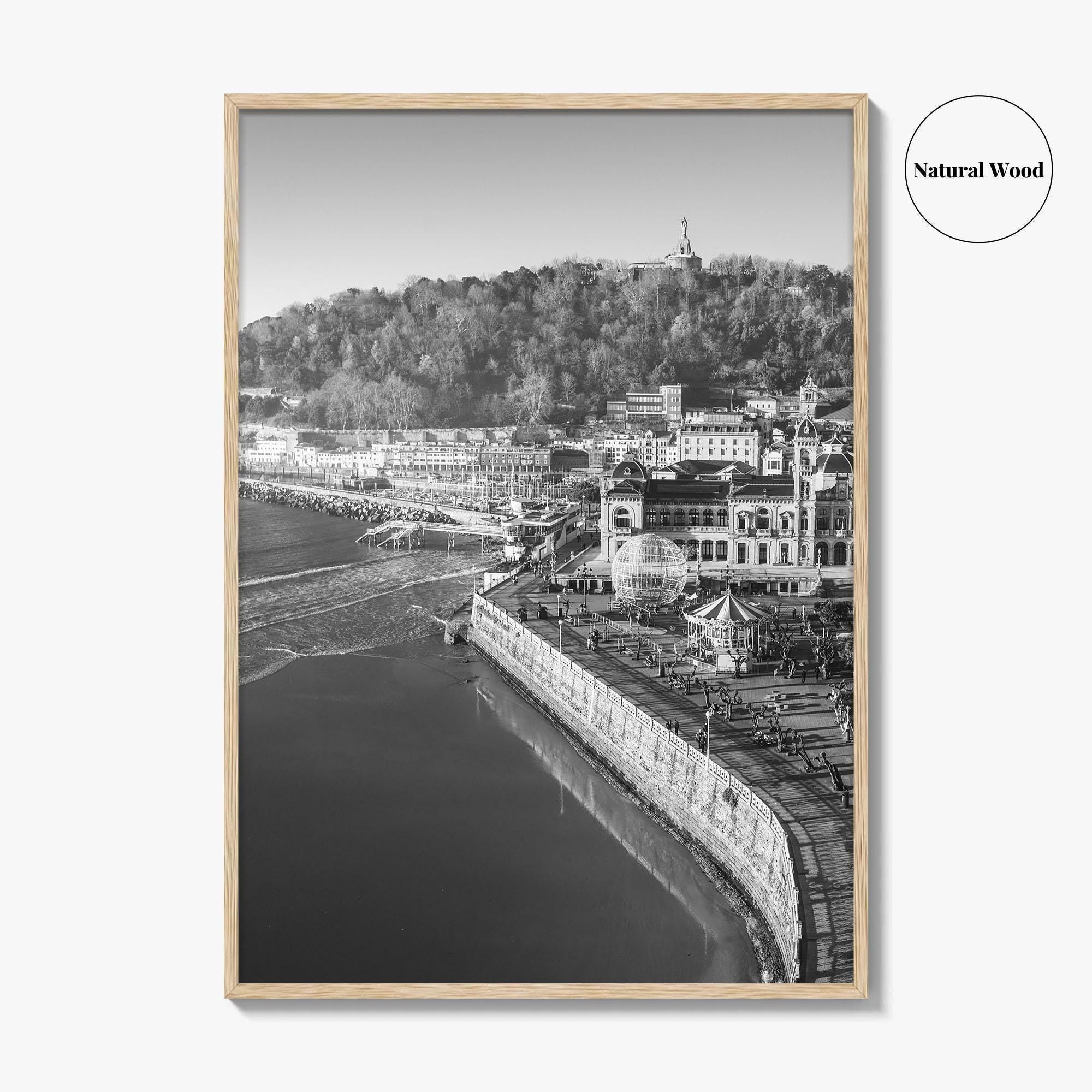 San Sebastian Black and White Fine Art Photo Print, Alderdi Eder Park Spain Poster