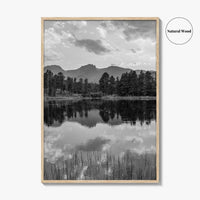 Rocky Mountain Black and White Fine Art Photo Print, Sprague Lake Colorado Poster