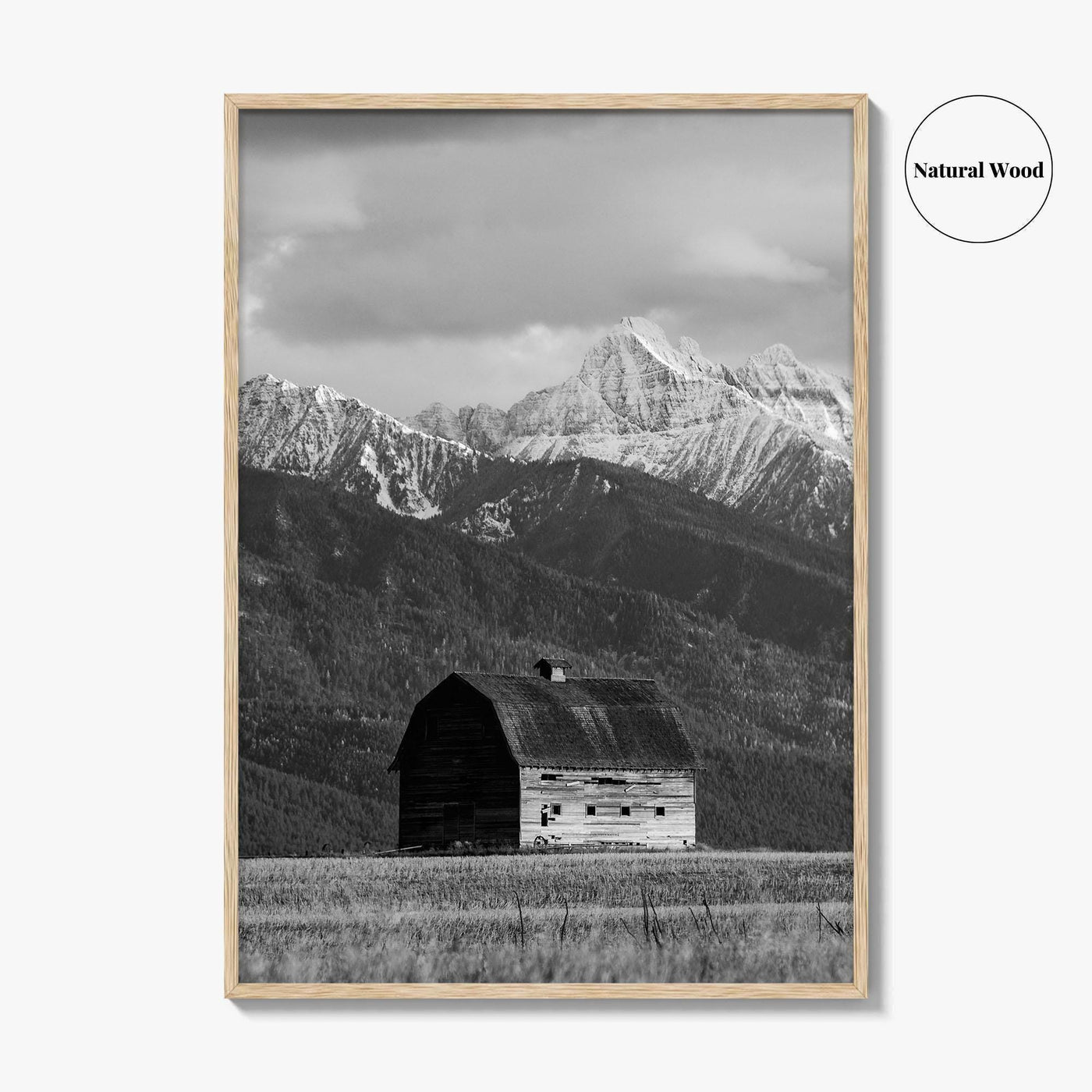 Pablo Montana Black and White Fine Art Photo Print, Mission Valley Barn USA Poster