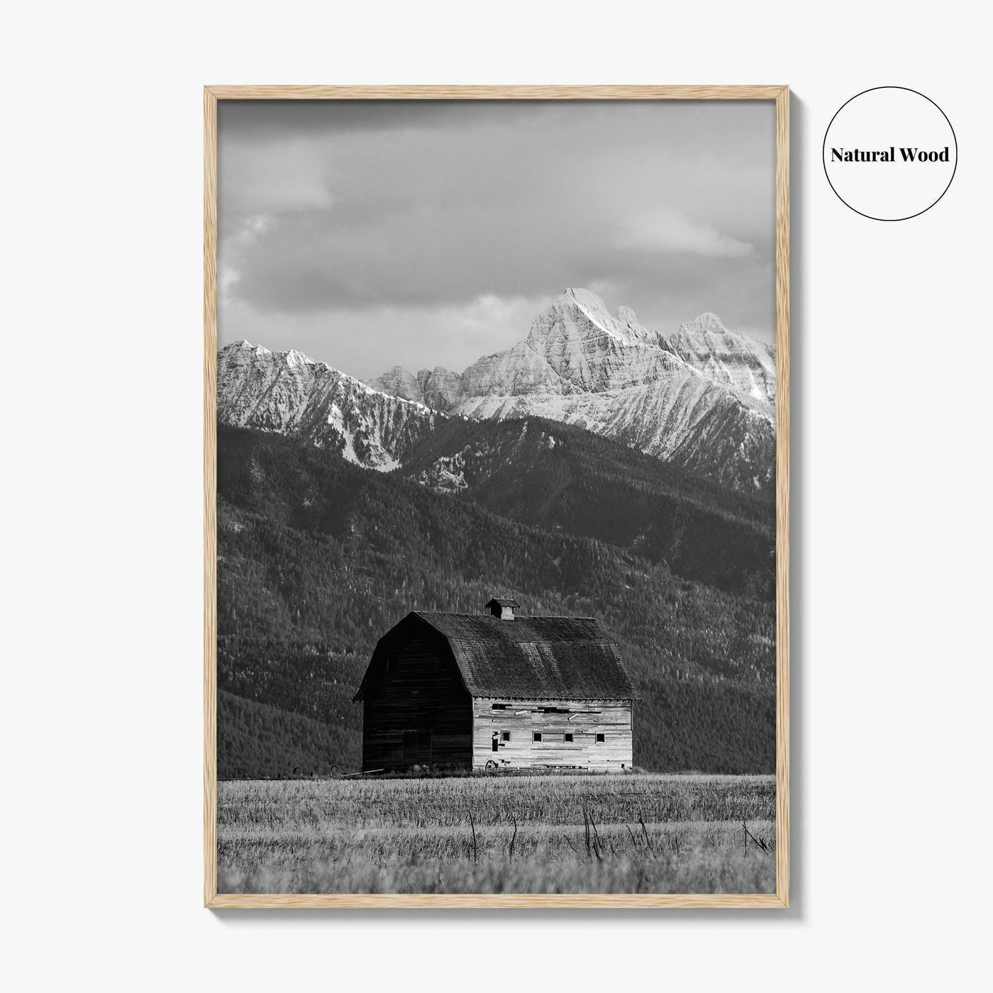 Pablo Montana Black and White Fine Art Photo Print, Mission Valley Barn USA Poster