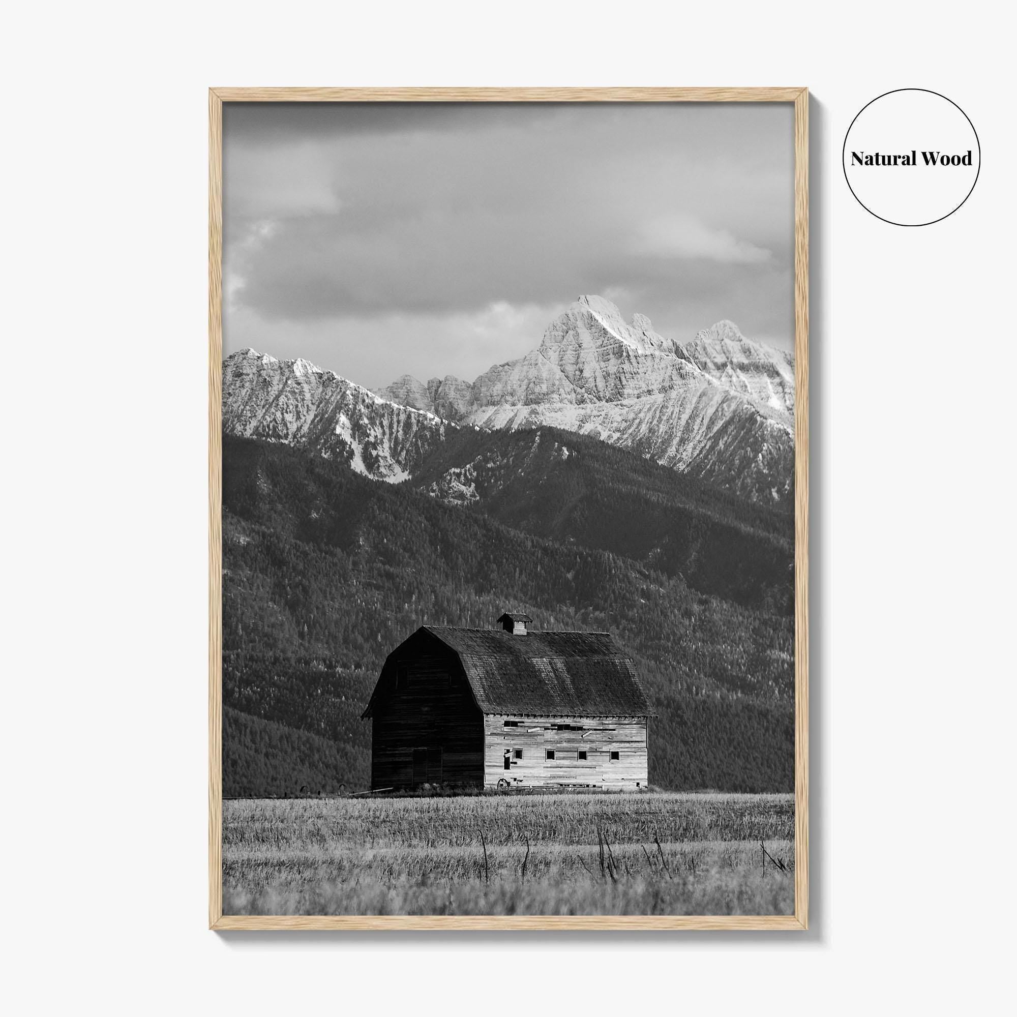 Pablo Montana Black and White Fine Art Photo Print, Mission Valley Barn USA Poster