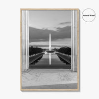 Washington DC Black and White Fine Art Photo Print, Lincoln Memorial Reflecting Pool Poster