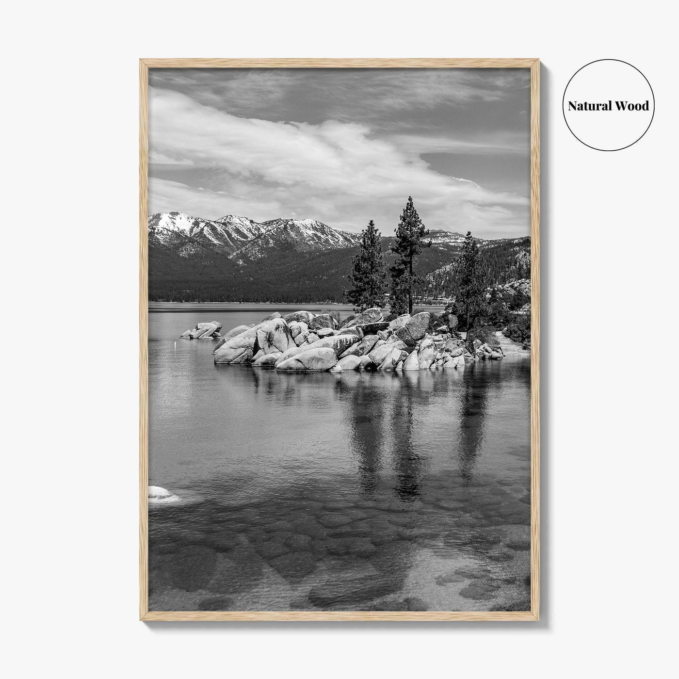 Lake Tahoe Black and White Fine Art Photo Print, California, Nevada Photo Poster