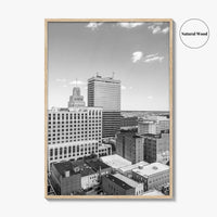 Winston-Salem Skyline Black and White Fine Art Photo Print, North Carolina Wall Decor, Poster