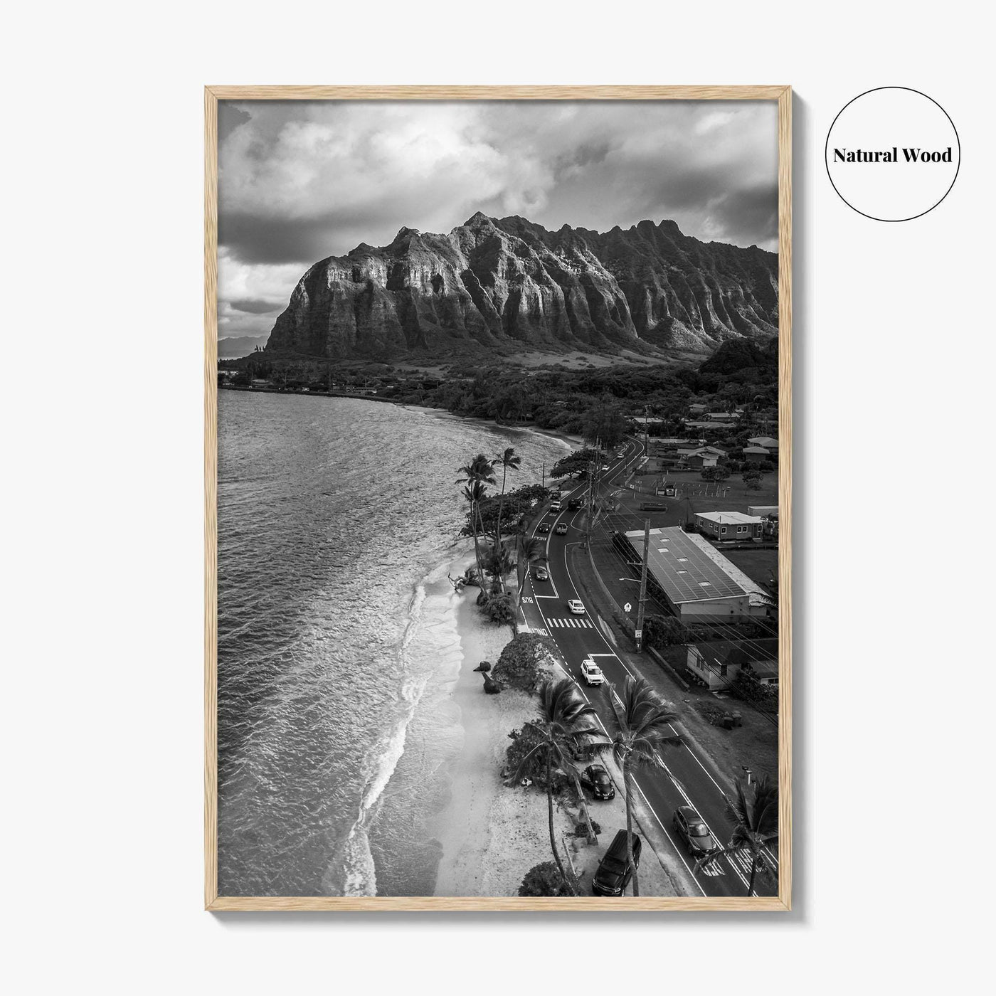 Oahu Black and White Fine Art Photo Print, Hawaii Beach Wall Decor Poster, Honolulu