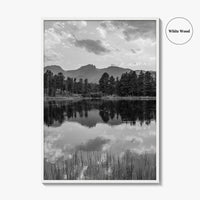 Rocky Mountain Black and White Fine Art Photo Print, Sprague Lake Colorado Poster