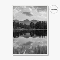 Rocky Mountain Black and White Fine Art Photo Print, Sprague Lake Colorado Poster