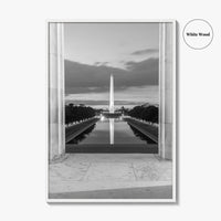 Washington DC Black and White Fine Art Photo Print, Lincoln Memorial Reflecting Pool Poster