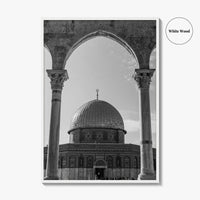 Jerusalem Black and White Fine Art Photo Print, Dome of the Rock Israel Poster