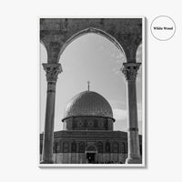 Jerusalem Black and White Fine Art Photo Print, Dome of the Rock Israel Poster
