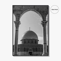 Jerusalem Black and White Fine Art Photo Print, Dome of the Rock Israel Poster