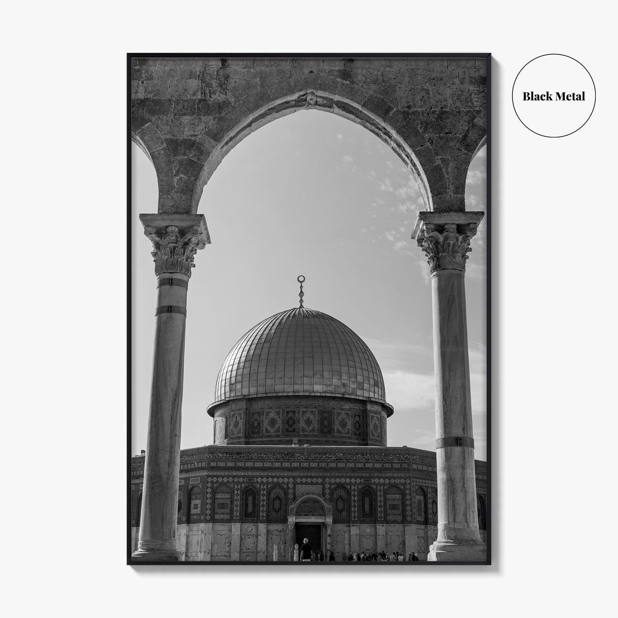 Jerusalem Black and White Fine Art Photo Print, Dome of the Rock Israel Poster