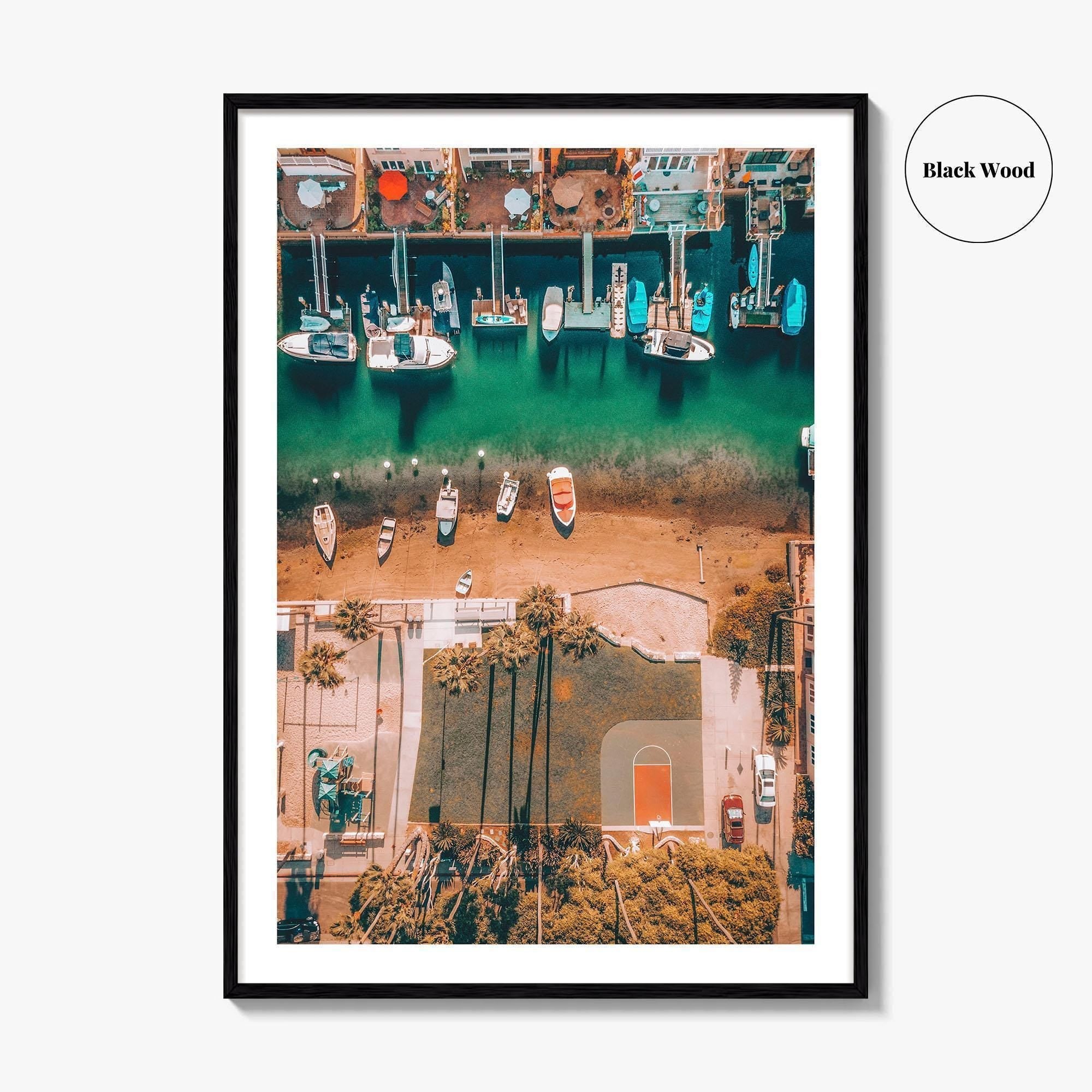 Newport Beach Fine Art Photo Print, OC California, Aerial Basketball Court, Coastal Poster