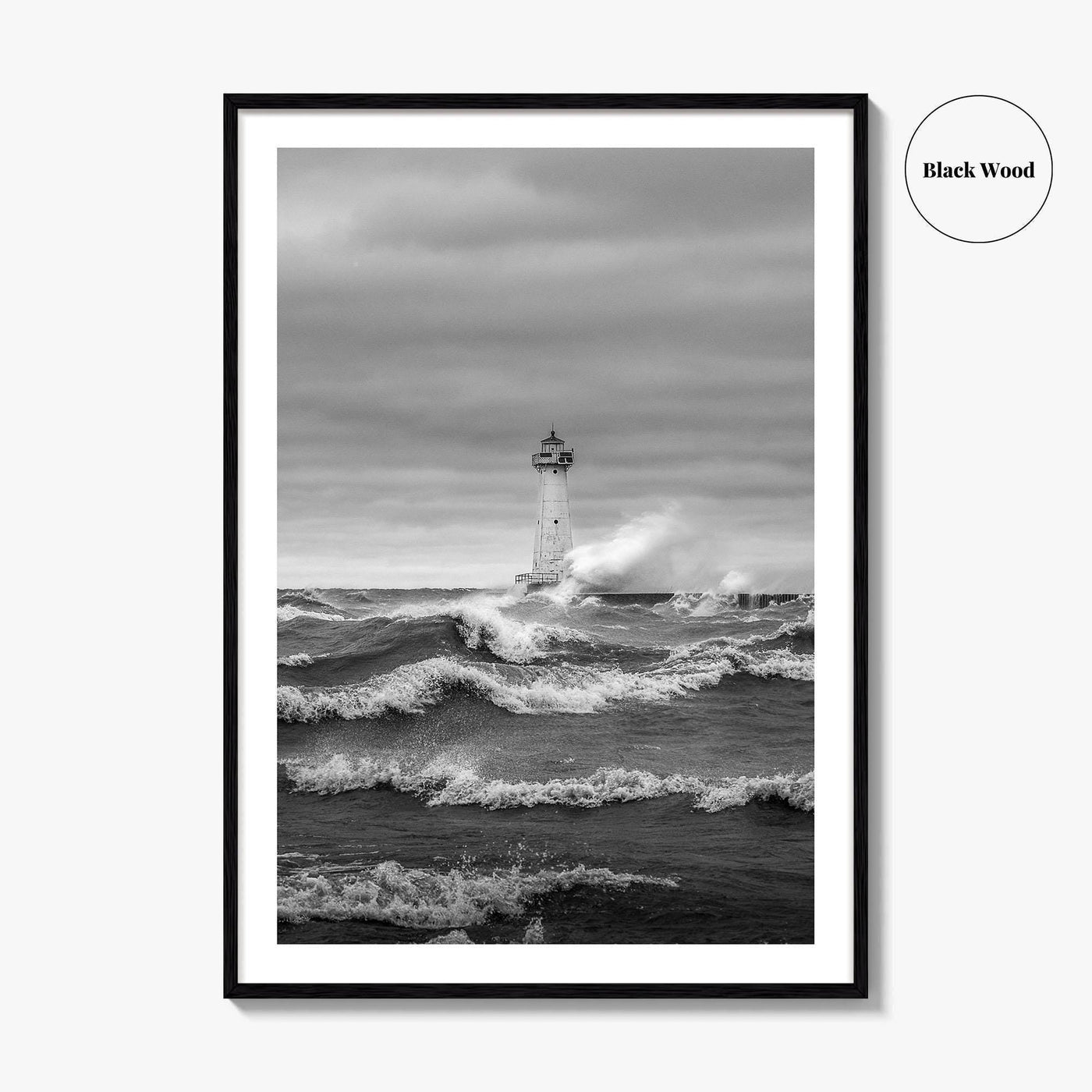 Sodus Point Lighthouse Black and White Fine Art Photo Print, Lake Ontario Poster