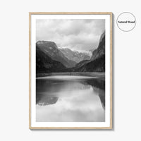 Gosausee Lake Black and White Fine Art Photo Print, Gosau, Dachstein, Salzkammergut, Austria Poster