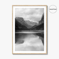 Gosausee Lake Black and White Fine Art Photo Print, Gosau, Dachstein, Salzkammergut, Austria Poster
