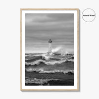 Sodus Point Lighthouse Black and White Fine Art Photo Print, Lake Ontario Poster