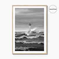 Sodus Point Lighthouse Black and White Fine Art Photo Print, Lake Ontario Poster