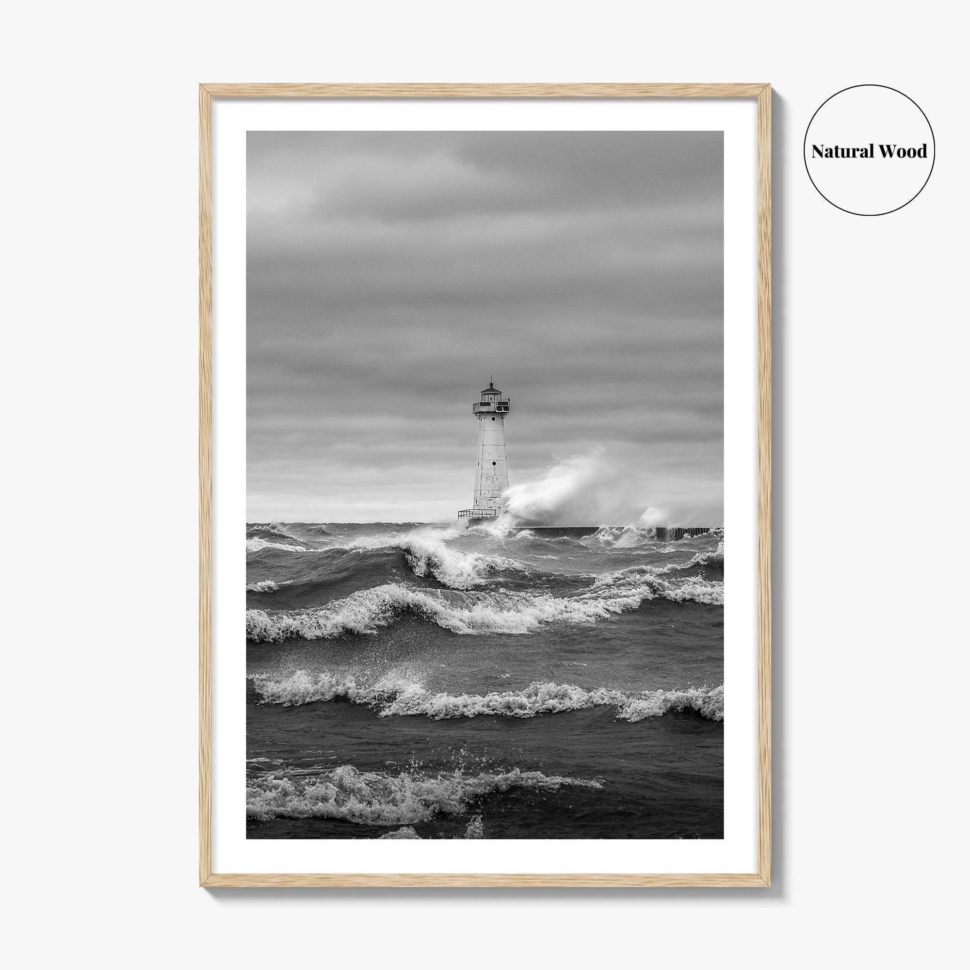 Sodus Point Lighthouse Black and White Fine Art Photo Print, Lake Ontario Poster