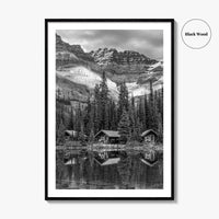 Lake O'Hara Black and White Fine Art Photo Print, Yoho National Park Poster