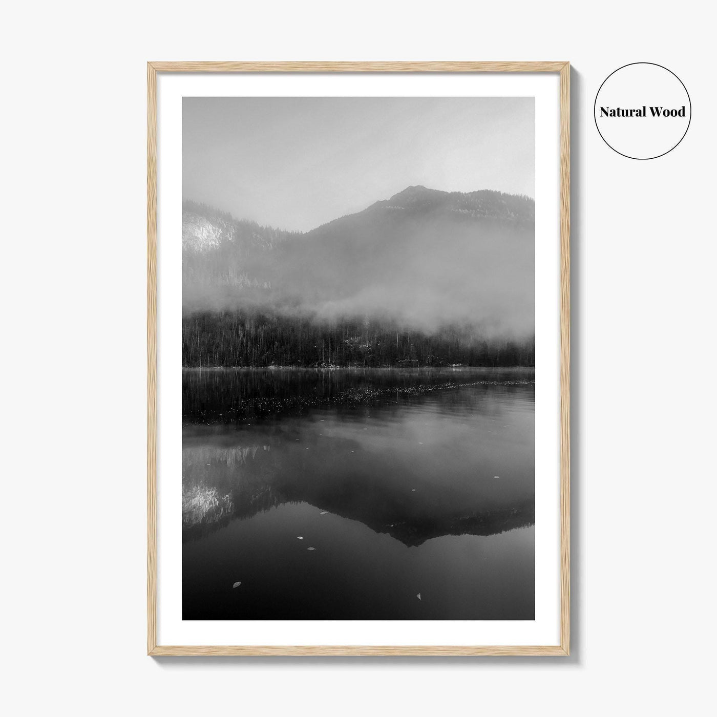 Lake Konigssee Black and White Fine Art Photo Print, Berchtesgaden, Germany, Bavarian Alps Poster