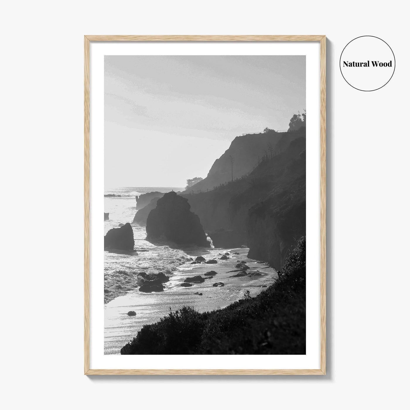 Malibu Black and White Fine Art Photo Print, Los Angeles California Poster
