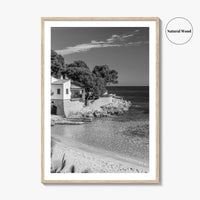 Mallorca Black and White Fine Art Photo Print, Cala Ratjada Spain Beach Coast Poster