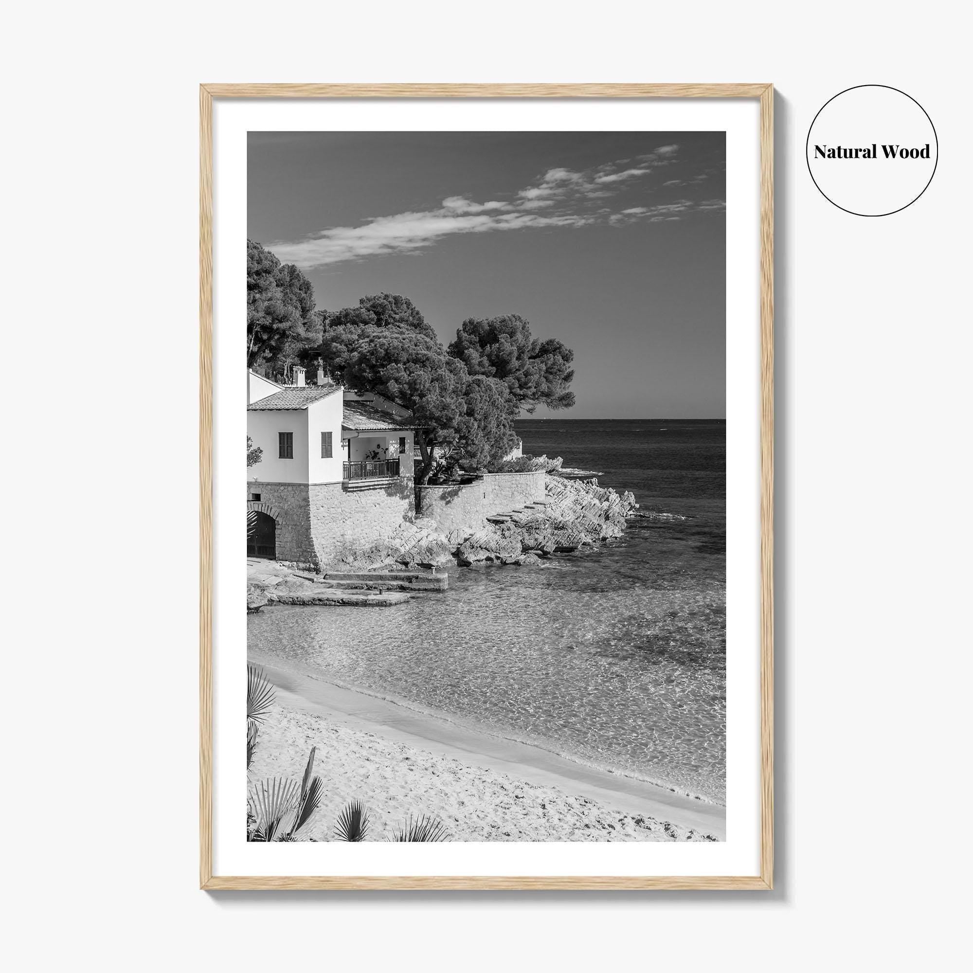 Mallorca Black and White Fine Art Photo Print, Cala Ratjada Spain Beach Coast Poster