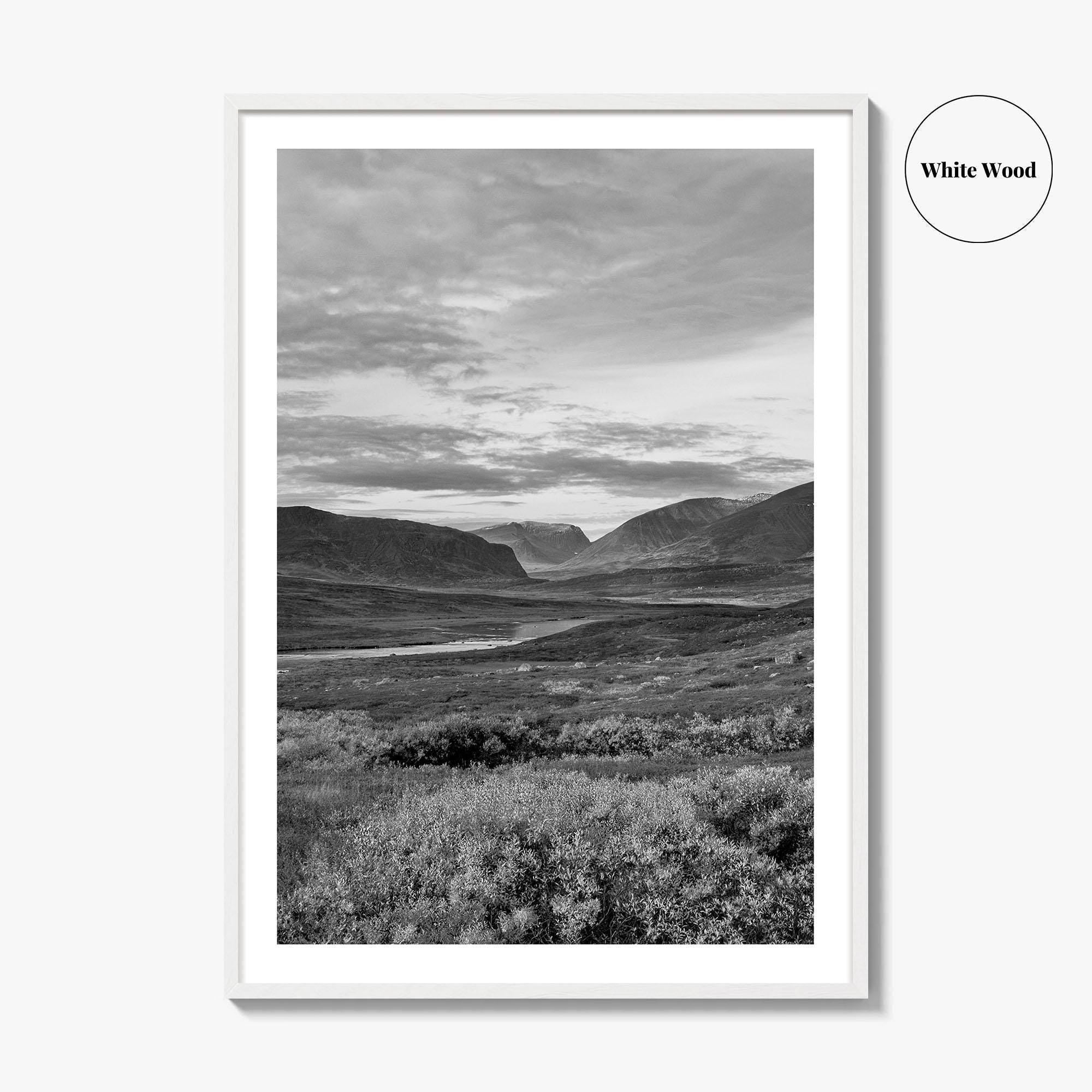 Kungsleden Black and White Fine Art Photo Print, Abisko Swedish Lapland Landscape Poster